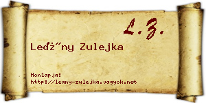 Leány Zulejka névjegykártya
